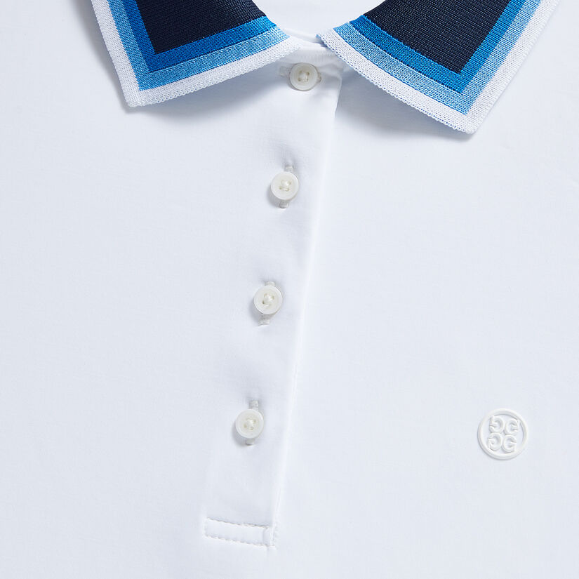 GRADIENT COLLAR SILKY TECH NYLON SLEEVELESS POLO image number 6