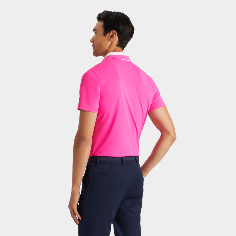 CONTRAST COLLAR TECH PIQUÉ MODERN SPREAD COLLAR POLO image number 5
