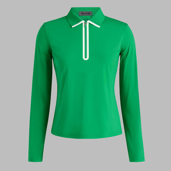 SILKY TECH NYLON LONG SLEEVE ZIP POLO - Alternate Image 1