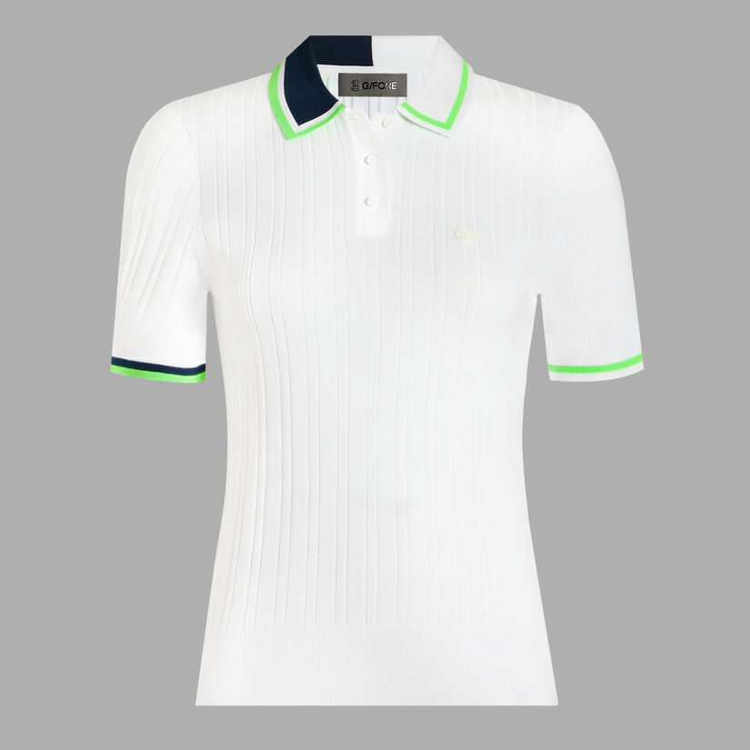 RIBBED COTTON BLEND SWEATER POLO | WOMEN'S POLO SHIRTS | G/FORE