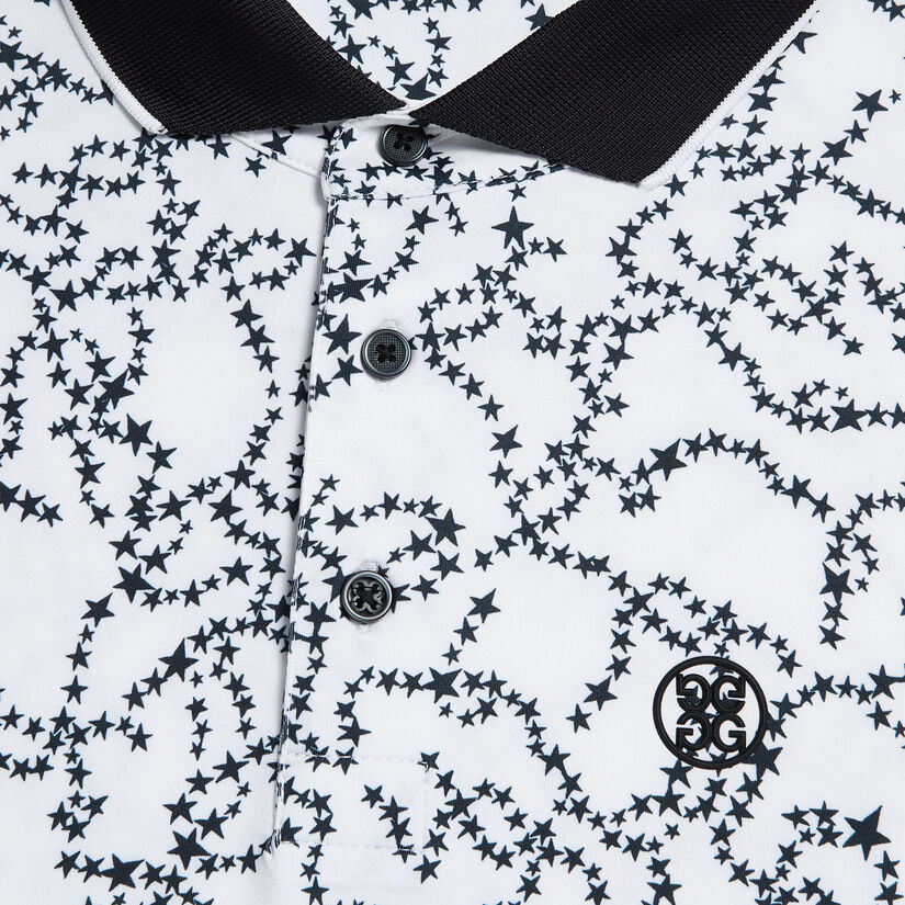 STAR DUST TECH JERSEY MODERN SPREAD COLLAR BANDED SLEEVE POLO image number 5