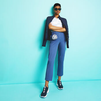 STRETCH TECH TWILL MID RISE STRAIGHT LEG TROUSER