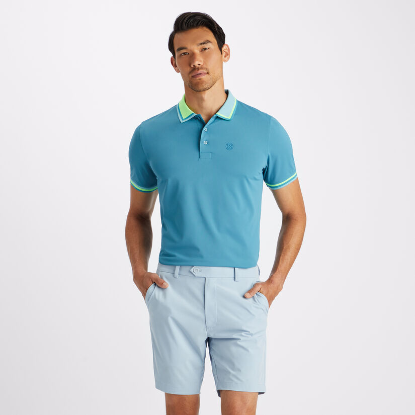 TWO TONE BANDED SLEEVE TECH PIQUÉ POLO – G/FORE