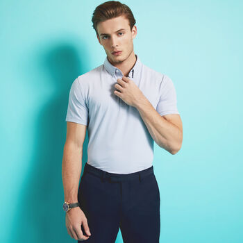 FEEDER STRIPE TECH JERSEY POLO