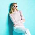 LAYERED MERINO WOOL POLO SWEATER image number 2