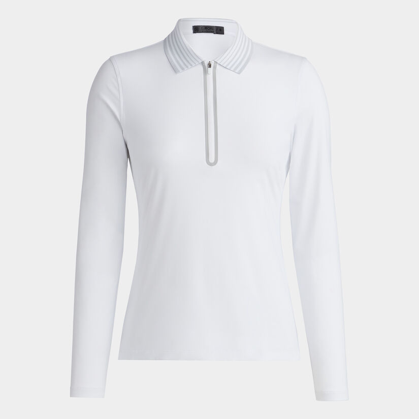 FEATHERWEIGHT SILKY TECH NYLON QUARTER ZIP POLO image number 1