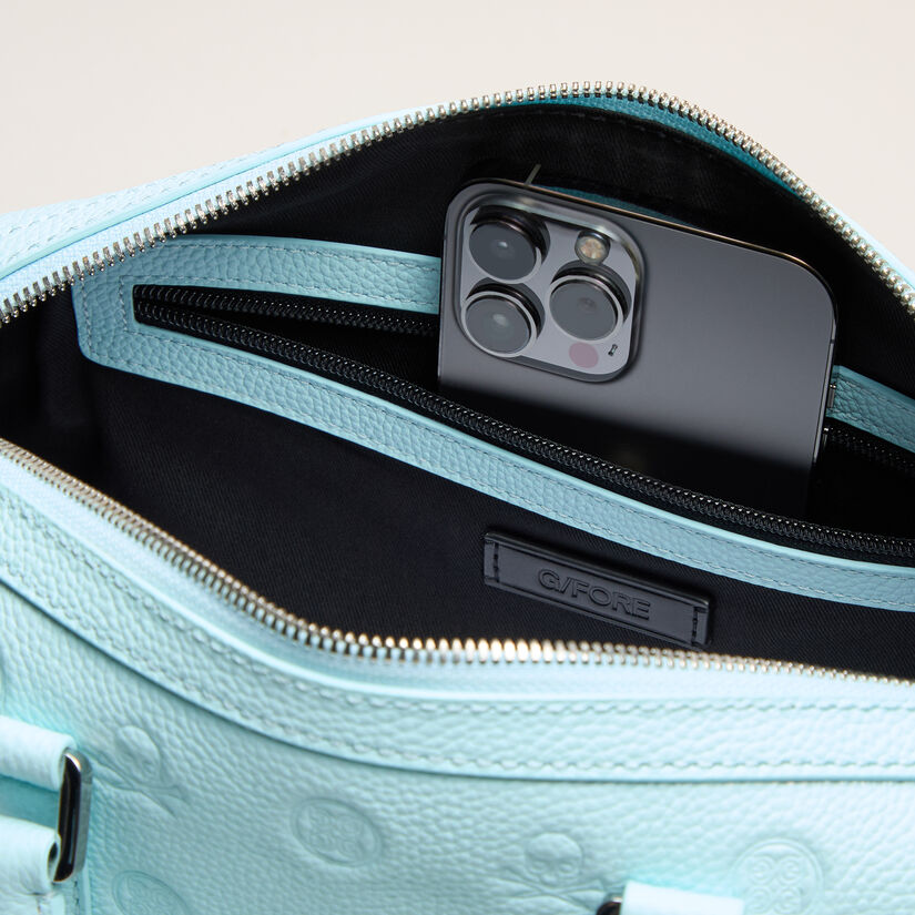 EMBOSSED SKULL & TEES LEATHER MINI DUFFEL CART BAG image number 6