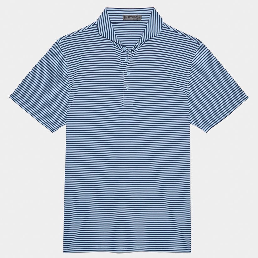 FEEDER STRIPE MODERN SPREAD COLLAR TECH PIQUÉ SLIM FIT POLO image number 1