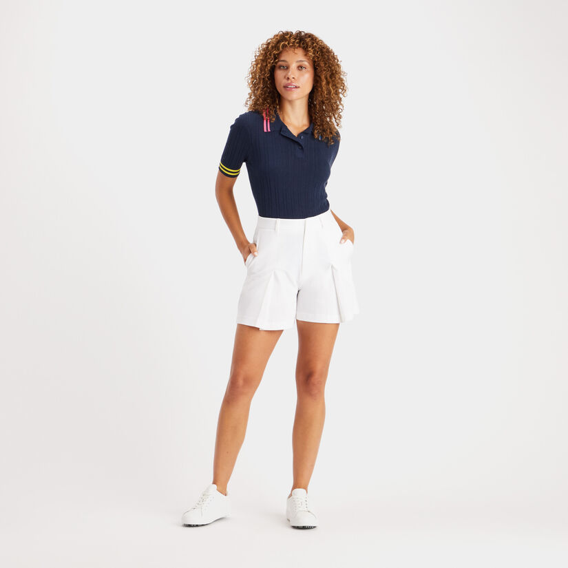 CONTRAST COLLAR RIB COTTON BLEND POLO image number 4