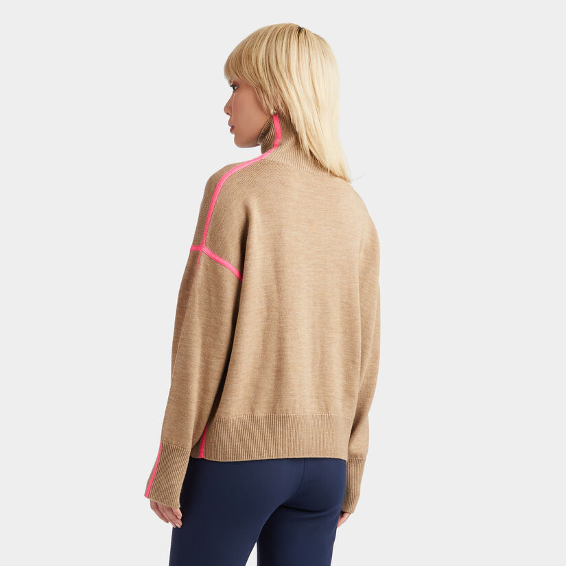 MERINO WOOL CONTRAST STRIPE TURTLENECK SWEATER image number 5