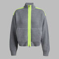 FUNNEL NECK MERINO WOOL SWEATER JACKET image number 1