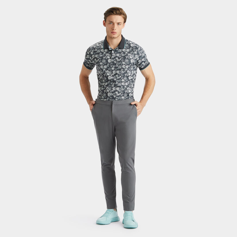 PEONY SKETCH BANDED SLEEVE TECH JERSEY POLO image number 4