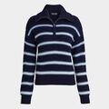 GRADIENT STRIPE RIBBED FUNNEL NECK QUARTER ZIP SWEATER image number 1