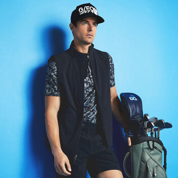 MAPPED ICON CAMO TECH JERSEY MODERN SPREAD COLLAR POLO