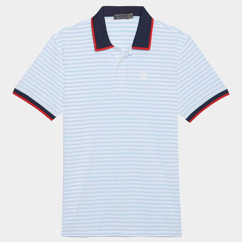 STAPLE STRIPE RIB COLLAR TECH JERSEY SLIM FIT POLO image number 1