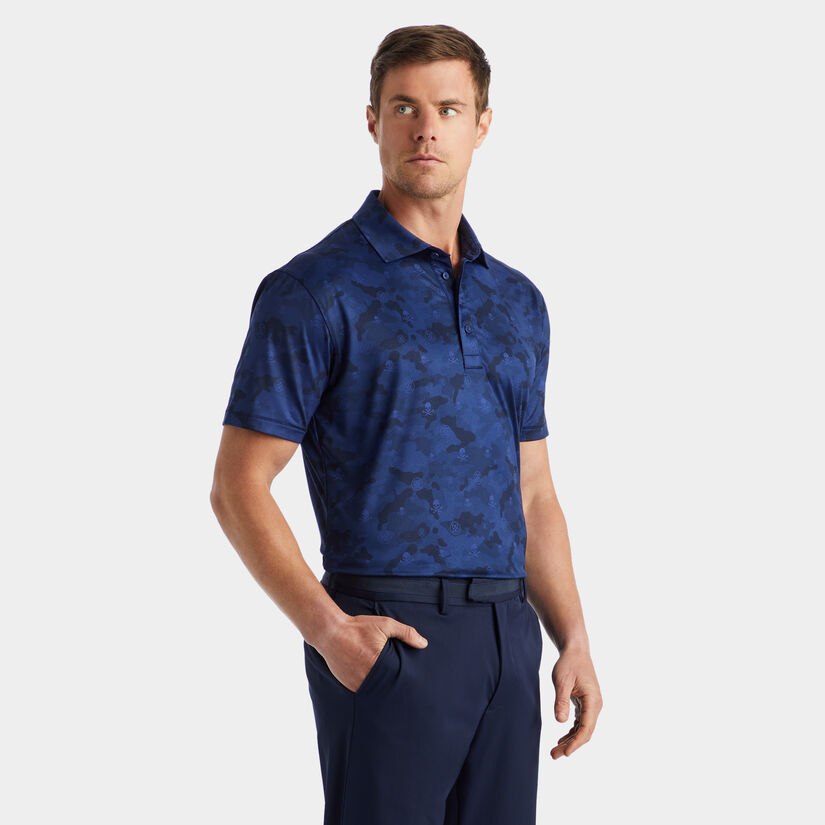 ICON CAMO TECH JERSEY MODERN SPREAD COLLAR POLO image number 3