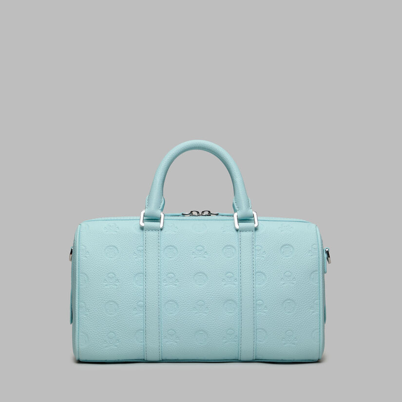 EMBOSSED SKULL & TEES LEATHER MINI DUFFEL CART BAG image number 1