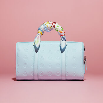 EMBOSSED SKULL & TEES LEATHER MINI DUFFEL CART BAG - Alternate Image 1