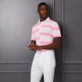 OFFSET STRIPE MODERN SPREAD COLLAR TECH PIQUÉ SLIM FIT POLO image number 2