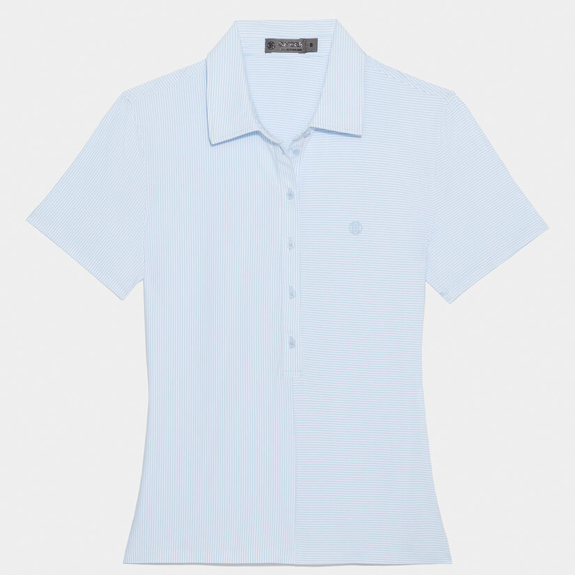 MIXED STRIPE TECH JERSEY POLO image number 1