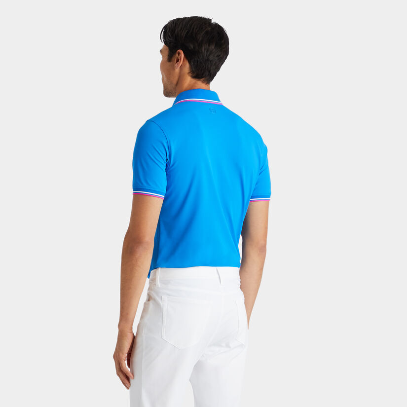 CONTRAST DUAL LINES BANDED SLEEVE TECH PIQUÉ POLO image number 5