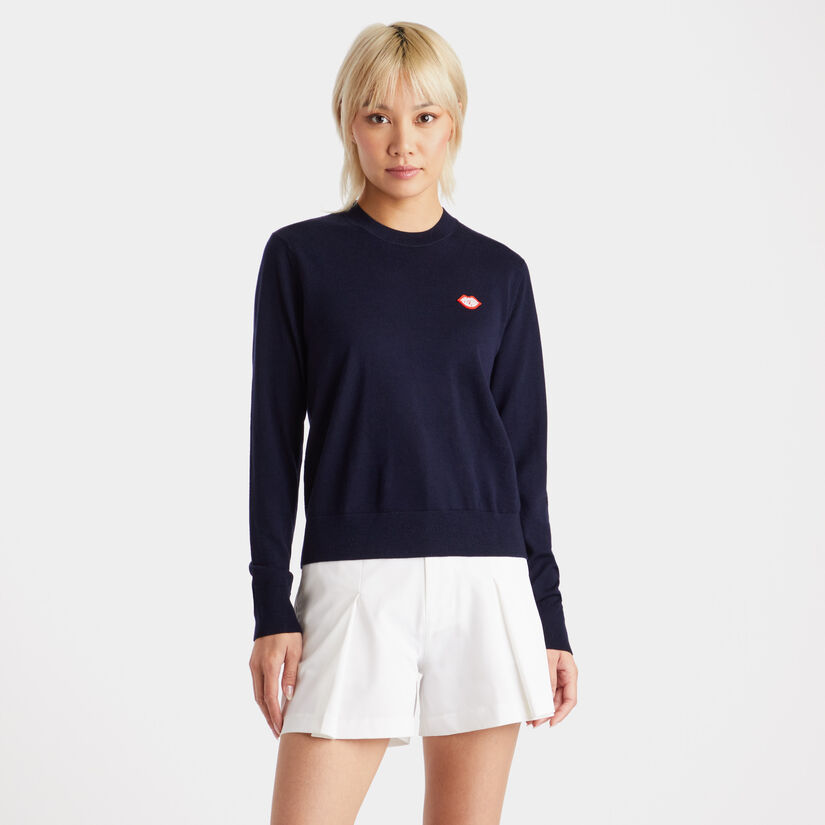 MOTHER GOLFER MERINO WOOL CREWNECK SWEATER image number 3