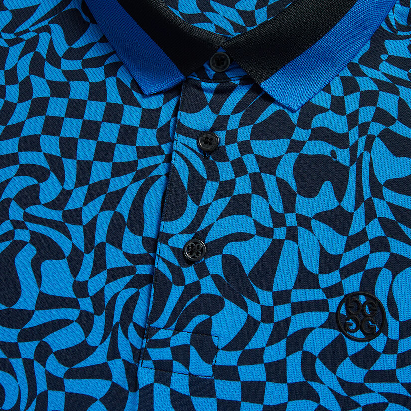MINI DISTORTED CHECK BANDED SLEEVE TECH PIQUÉ POLO image number 6
