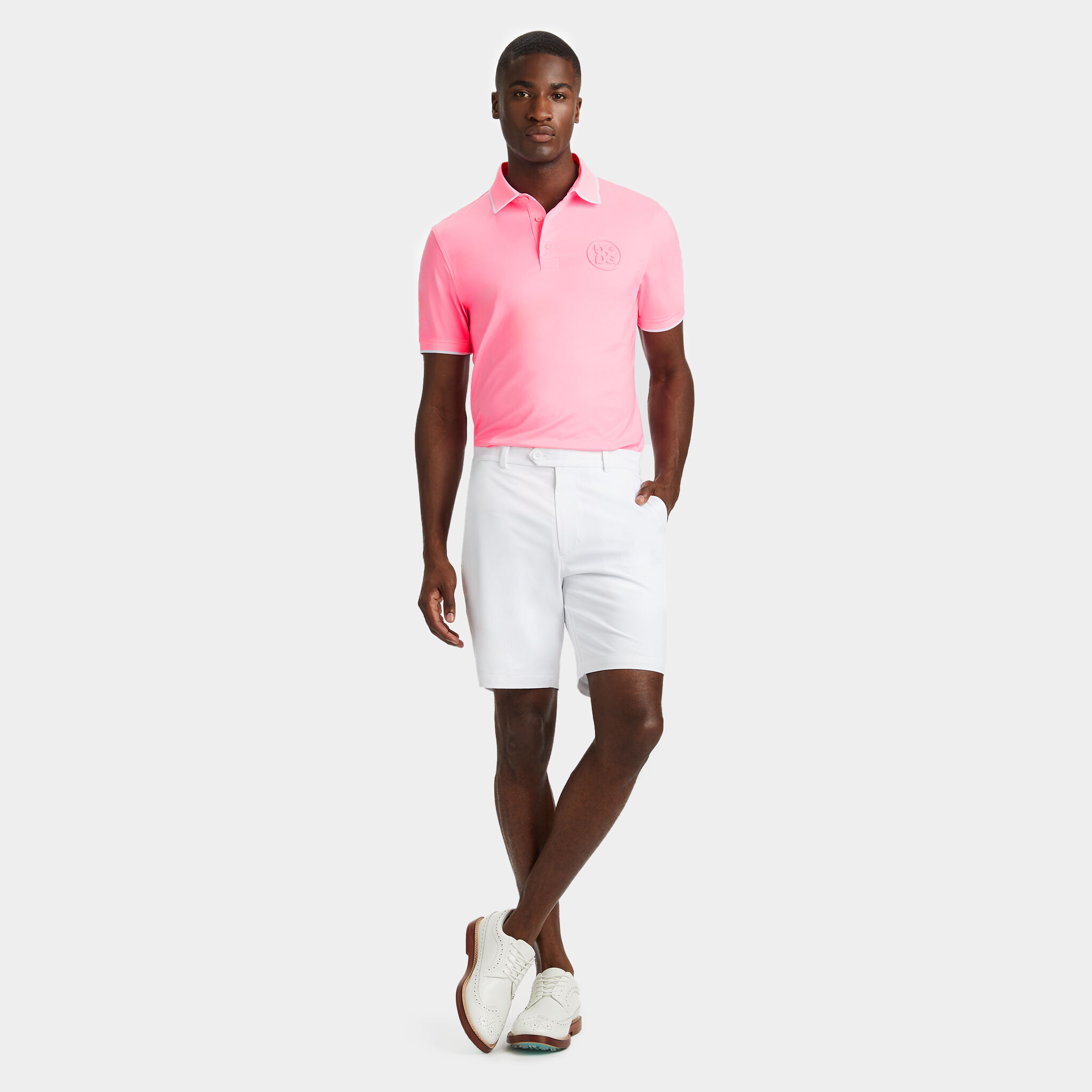 CIRCLE G'S EMBOSSED TECH JERSEY BANDED SLEEVE POLO |MEN'S POLO SHIRTS |  G/FORE