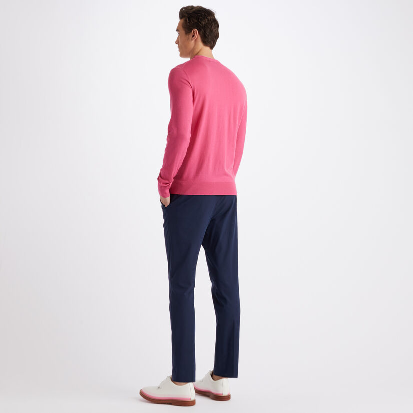CONTRAST MERINO WOOL BLEND SLIM FIT CREWNECK SWEATER image number 5
