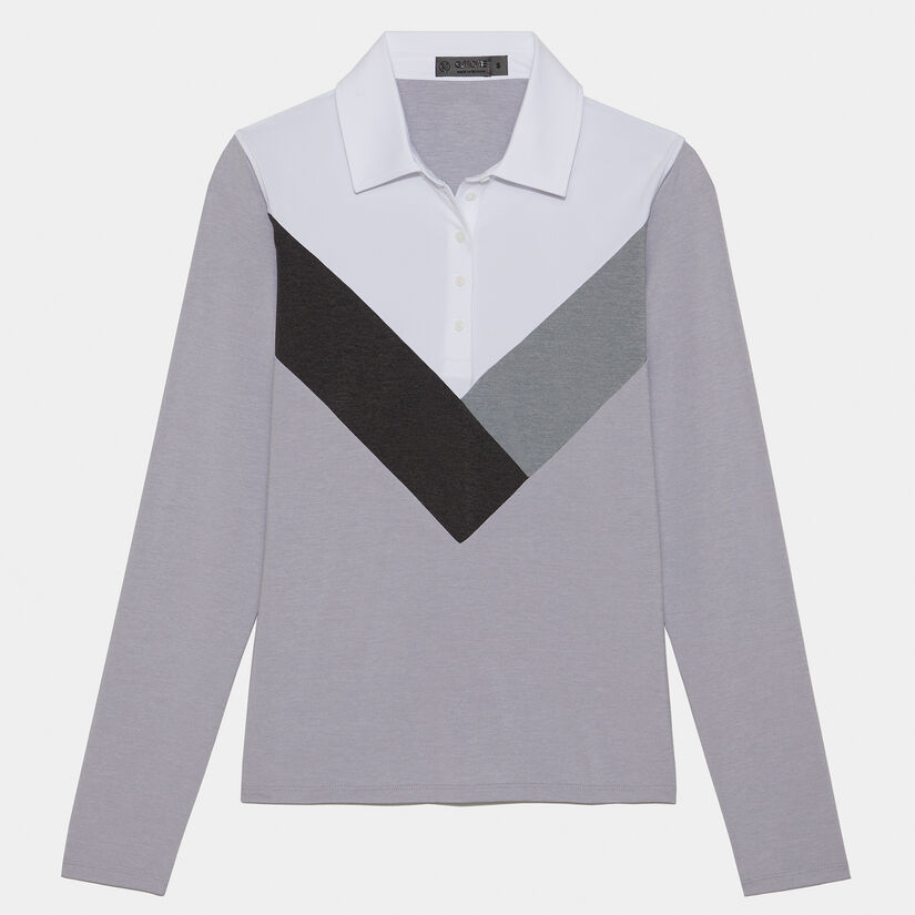 MULTI V TECH JERSEY LONG SLEEVE POLO image number 1