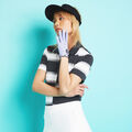 OFFSET GRADIENT STRIPE TECH POLO image number 2