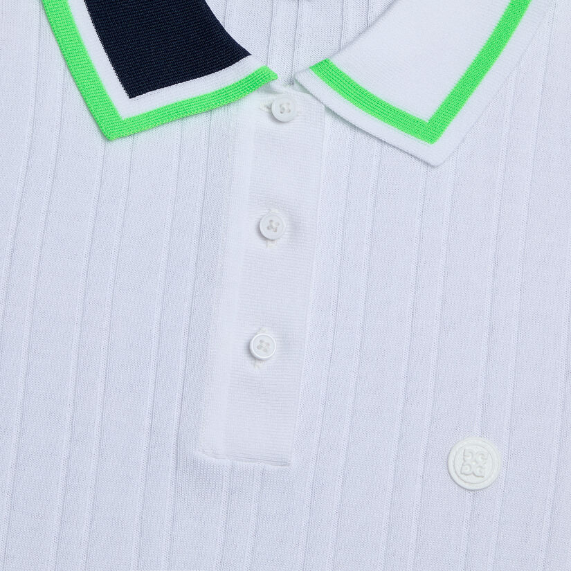 RIBBED COTTON BLEND SWEATER POLO | WOMEN'S POLO SHIRTS | G/FORE