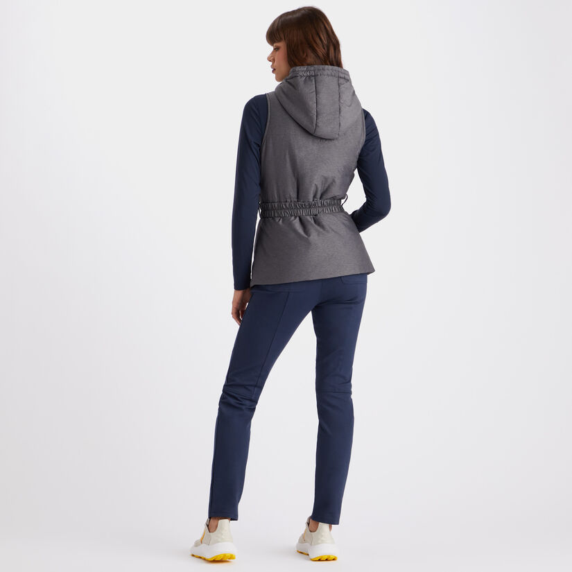 MERINO WOOL LINED QUILTED NYLON HOODED PUFFER VEST image number 5
