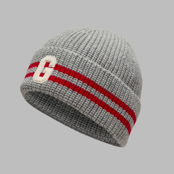 STRIPED IT LETTER G WOOL CASHMERE BEANIE