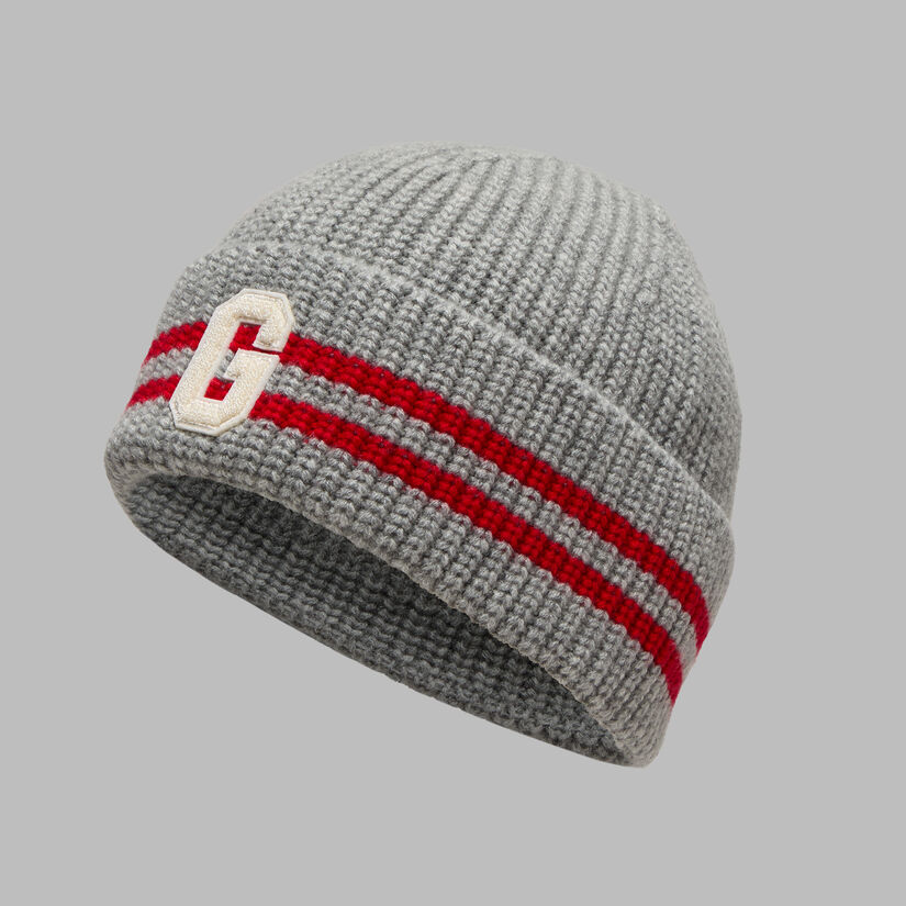 STRIPED IT LETTER G WOOL CASHMERE BEANIE image number 1