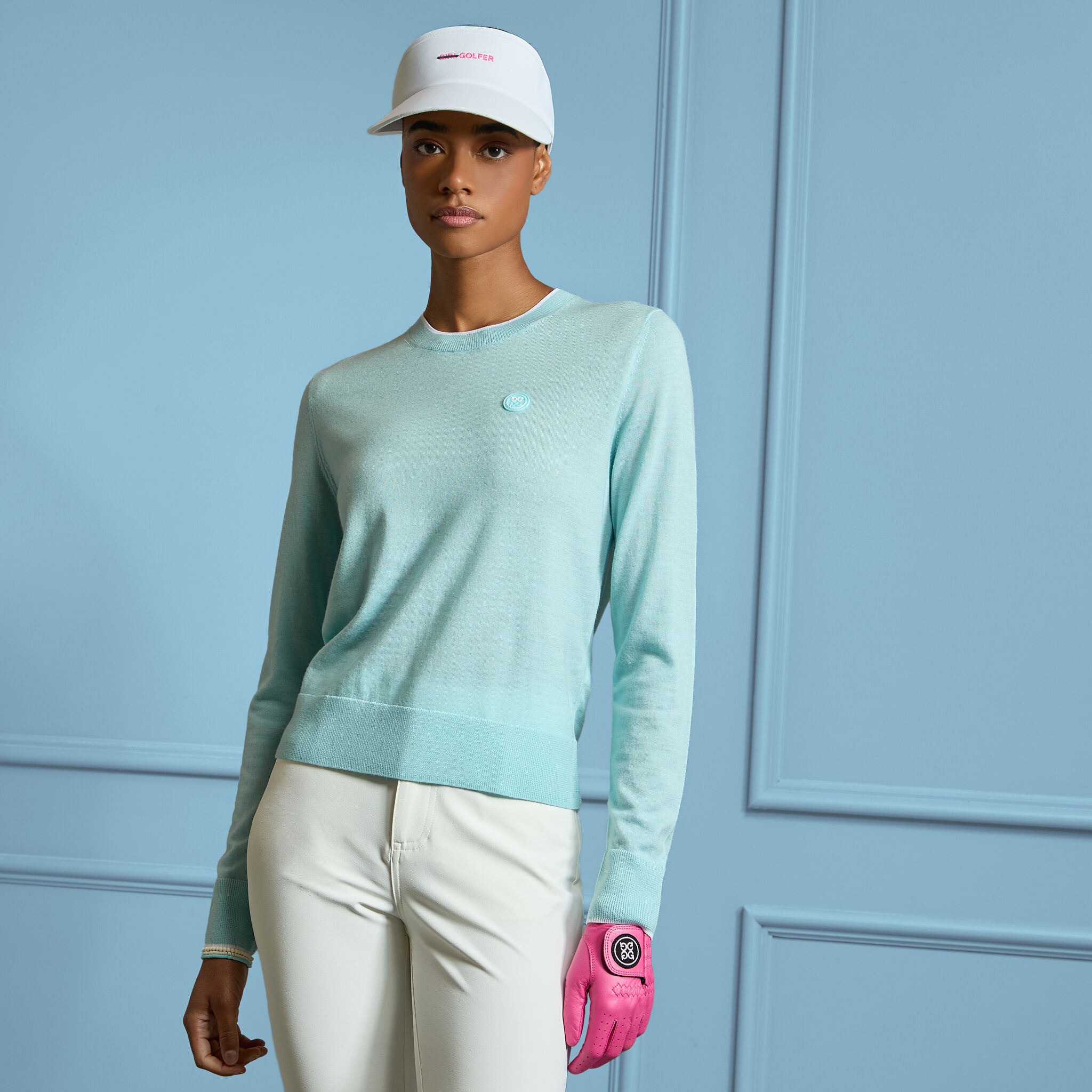HAPPY G'S MERINO WOOL CREWNECK SWEATER | WOMEN'S TOPS |G/FORE