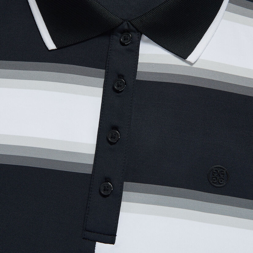 OFFSET GRADIENT STRIPE NYLON SLEEVELESS POLO image number 6