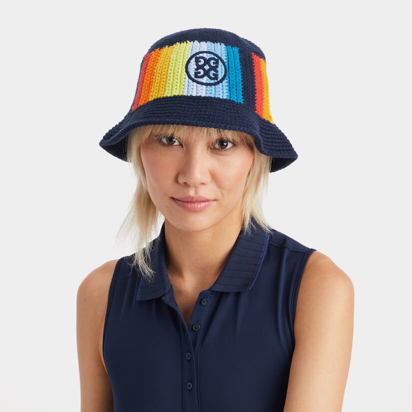 CIRCLE G'S COLOUR BLEND CROCHET BUCKET HAT image number 6