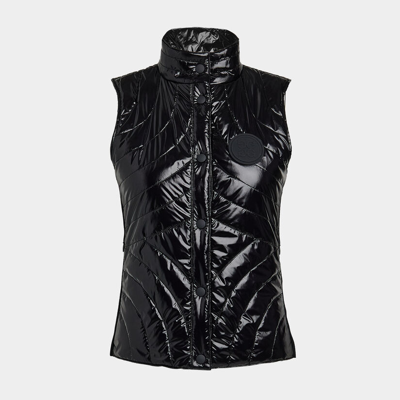 QUILTED NYLON COATED MERINO WOOL-LINED SNAP VEST image number 1