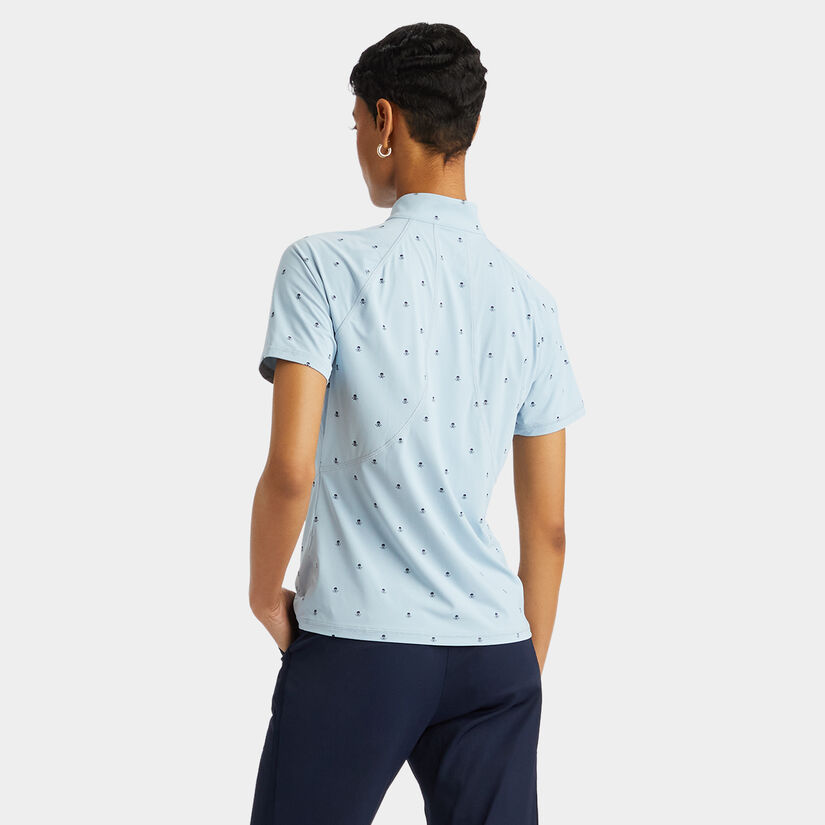 SKULL & T'S SILKY TECH NYLON SHORT SLEEVE QUARTER ZIP PULLOVER image number 5