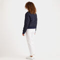 RIB COLLAR EMBOSSED BOMBER JACKET image number 5