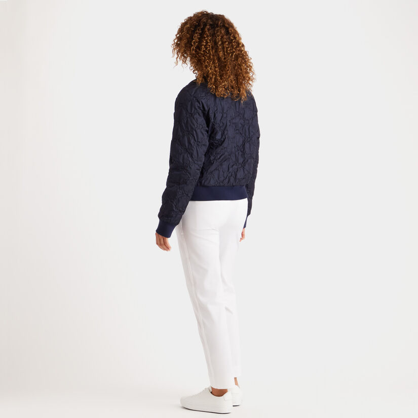 RIB COLLAR EMBOSSED BOMBER JACKET image number 5