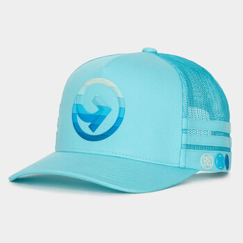 STRIPED QUARTER G INTERLOCK KNIT TRUCKER HAT