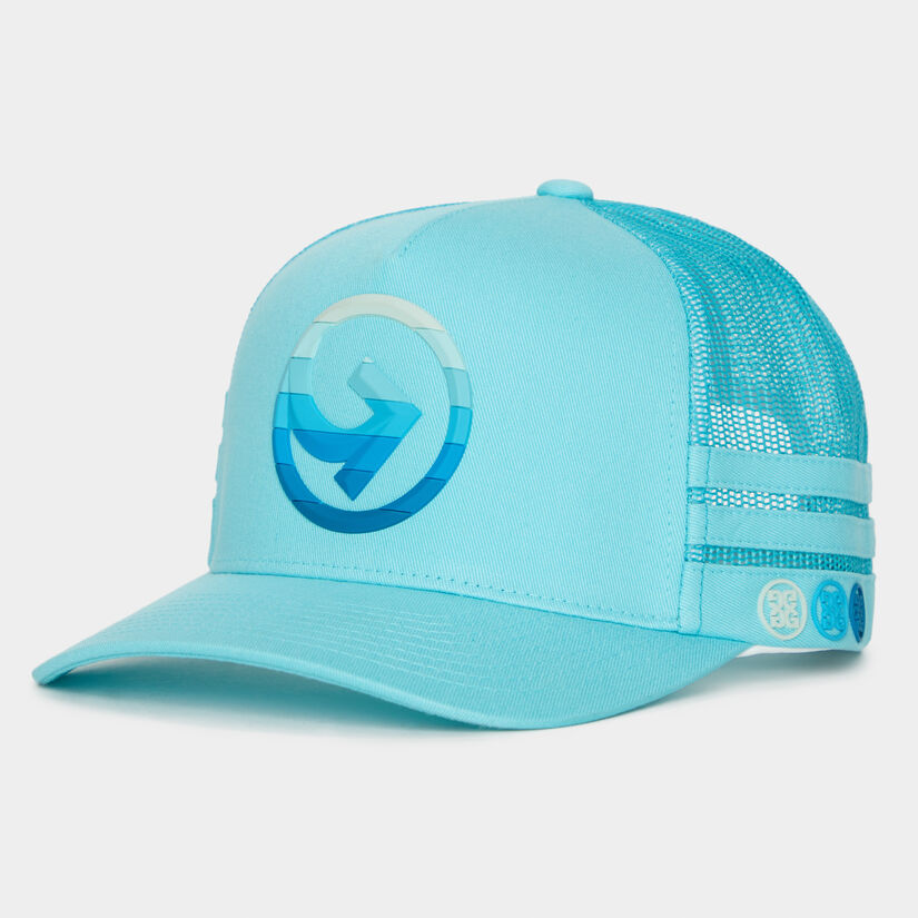 STRIPED QUARTER G INTERLOCK KNIT TRUCKER HAT image number 1