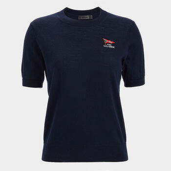 LIMITED EDITION U.S. OPEN MERINO WOOL EASY CARE SHORT SLEEVE SWEATER