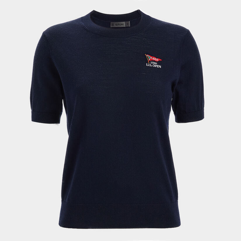 LIMITED EDITION U.S. OPEN MERINO WOOL EASY CARE SHORT SLEEVE SWEATER image number 1