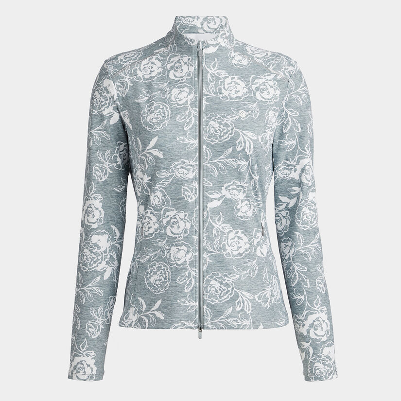 PEONY SKETCH TECH INTERLOCK FULL ZIP LAYER image number 1