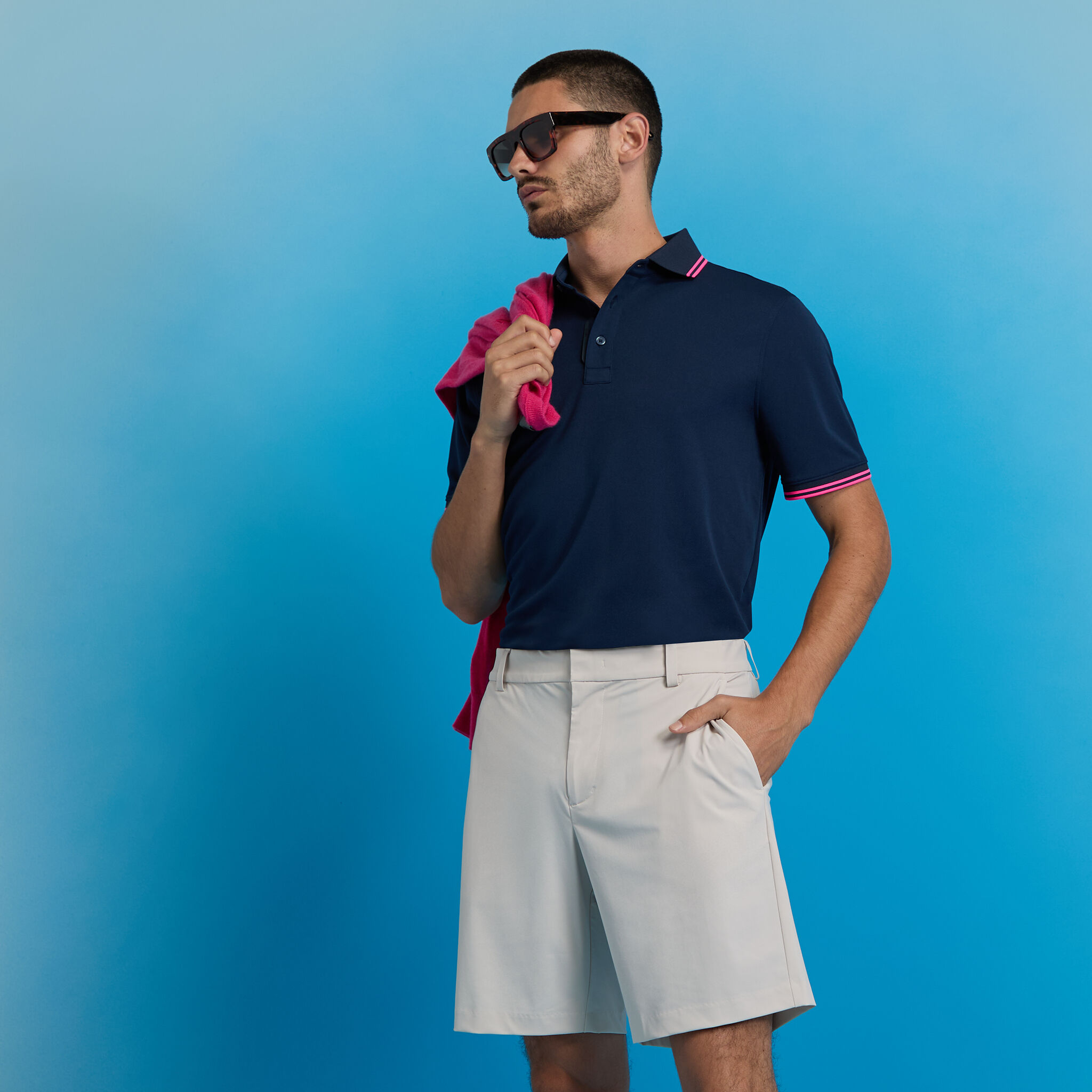 【G FORE】 FLOCKED PIQUE T-SHIRT(MEN) /追跡付 TUX PERFORMANCE PIQUÉ POLO