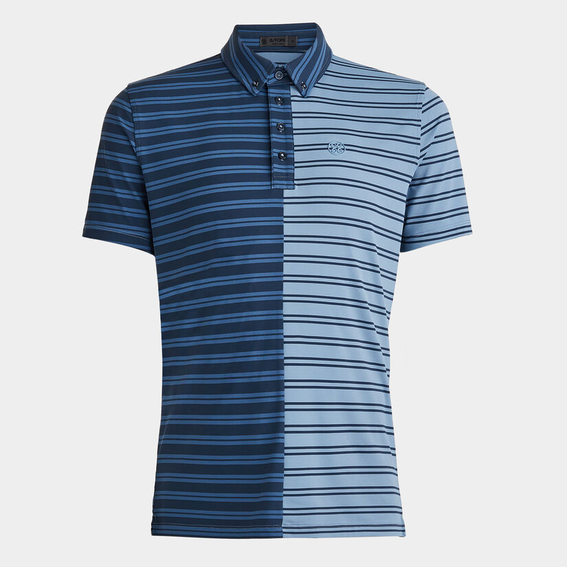 SPLIT STRIPE CONTRAST TECH JERSEY POLO image number 1