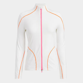 CONTRAST PIPING SILKY TECH NYLON FULL ZIP LAYER